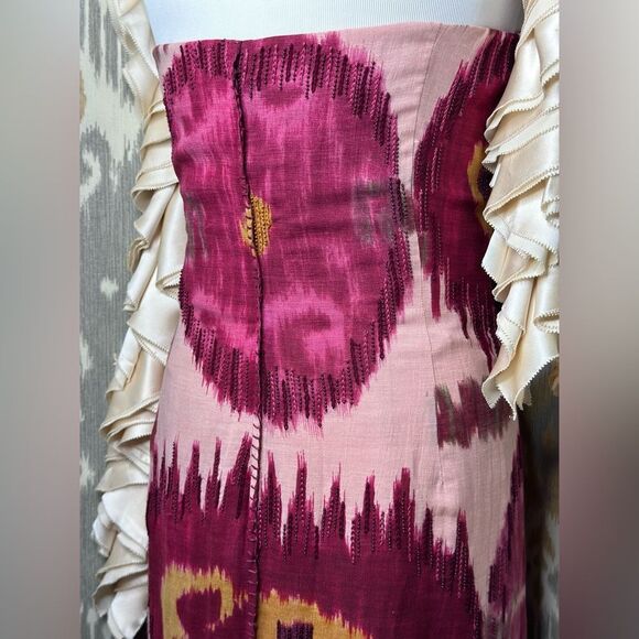 Ralph Lauren Collection Spring 2022 Darya Ikat Embellished Linen Voile Dress - Picture 16 of 16